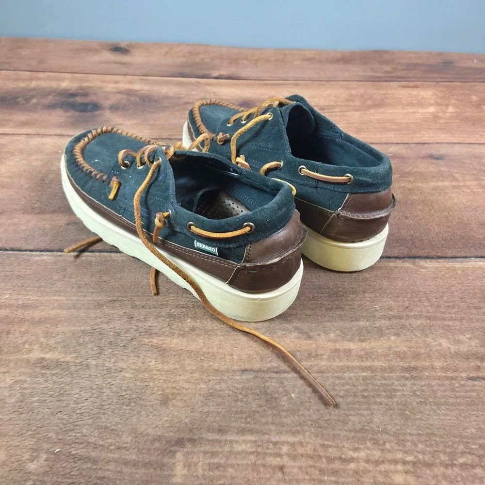 Sebago Campsides Boat Shoes Mens 11 Navy Blue Good Suede Leather Wedge Sole